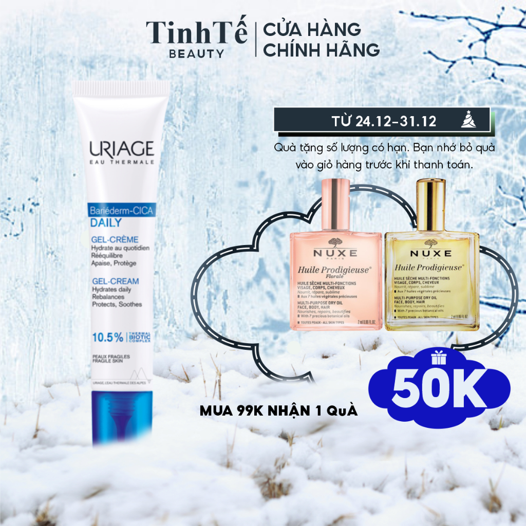 Kem làm dịu và phục hồi da tổn thương hằng ngày URIAGE BARIÉDERM-CICA DAILY GEL-CREAM 40ml