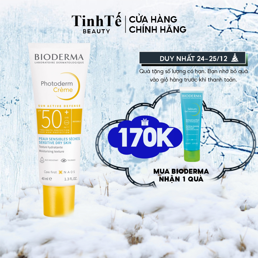 Kem chống nắng giảm bóng nhờn cho mọi loại da Bioderma Photoderm Aquafluide SPF 50+ - 40ml