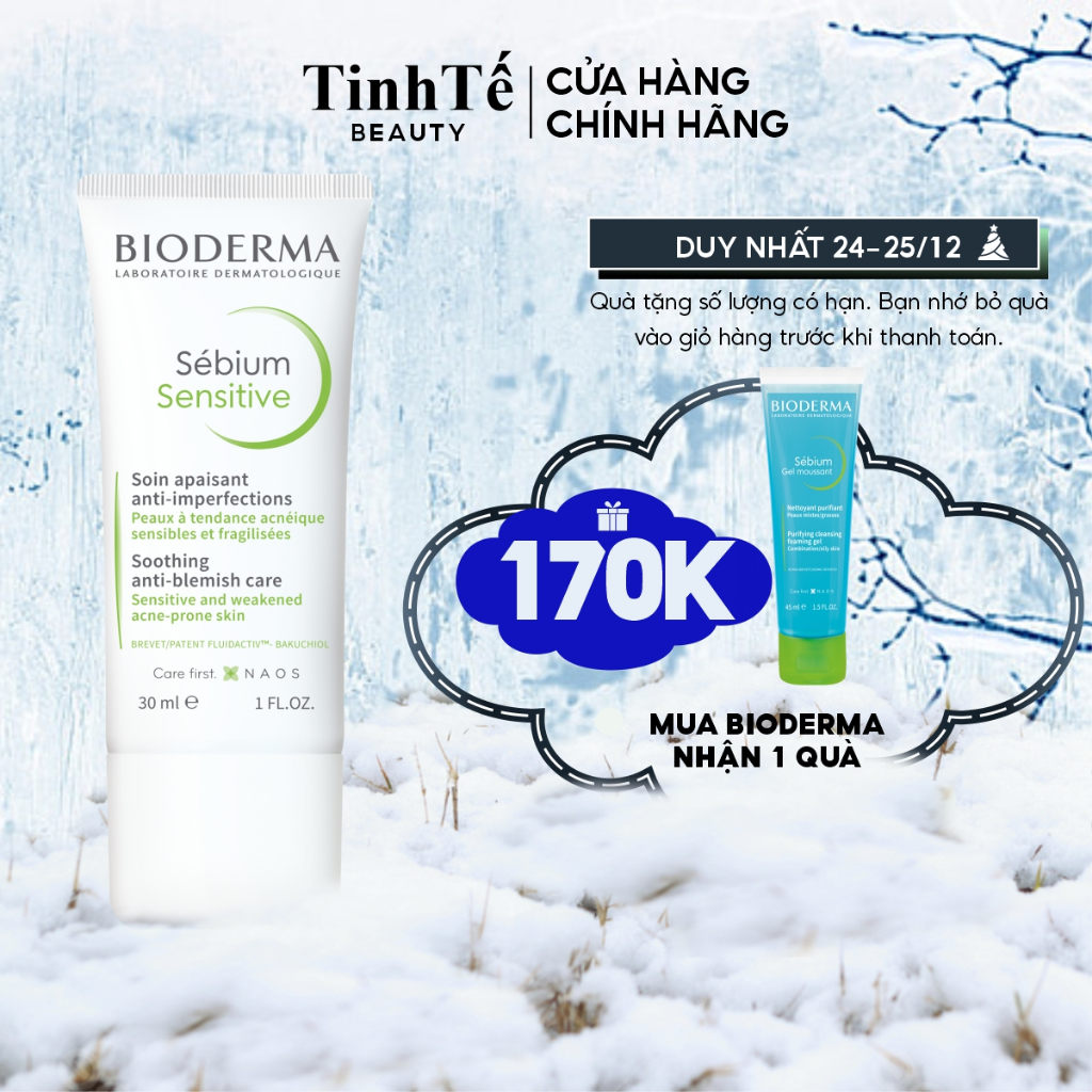 Kem dưỡng giảm mụn viêm nhạy cảm Bioderma Sebium Sensitive - 30 ml