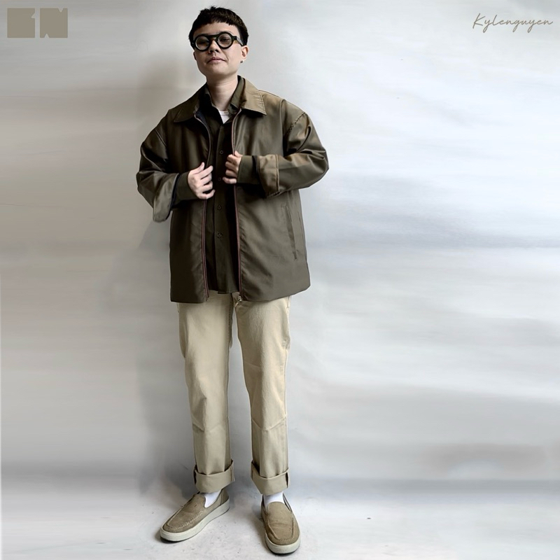 ÁO KHOÁC DÂY KÉO - ĐEN & NÂU