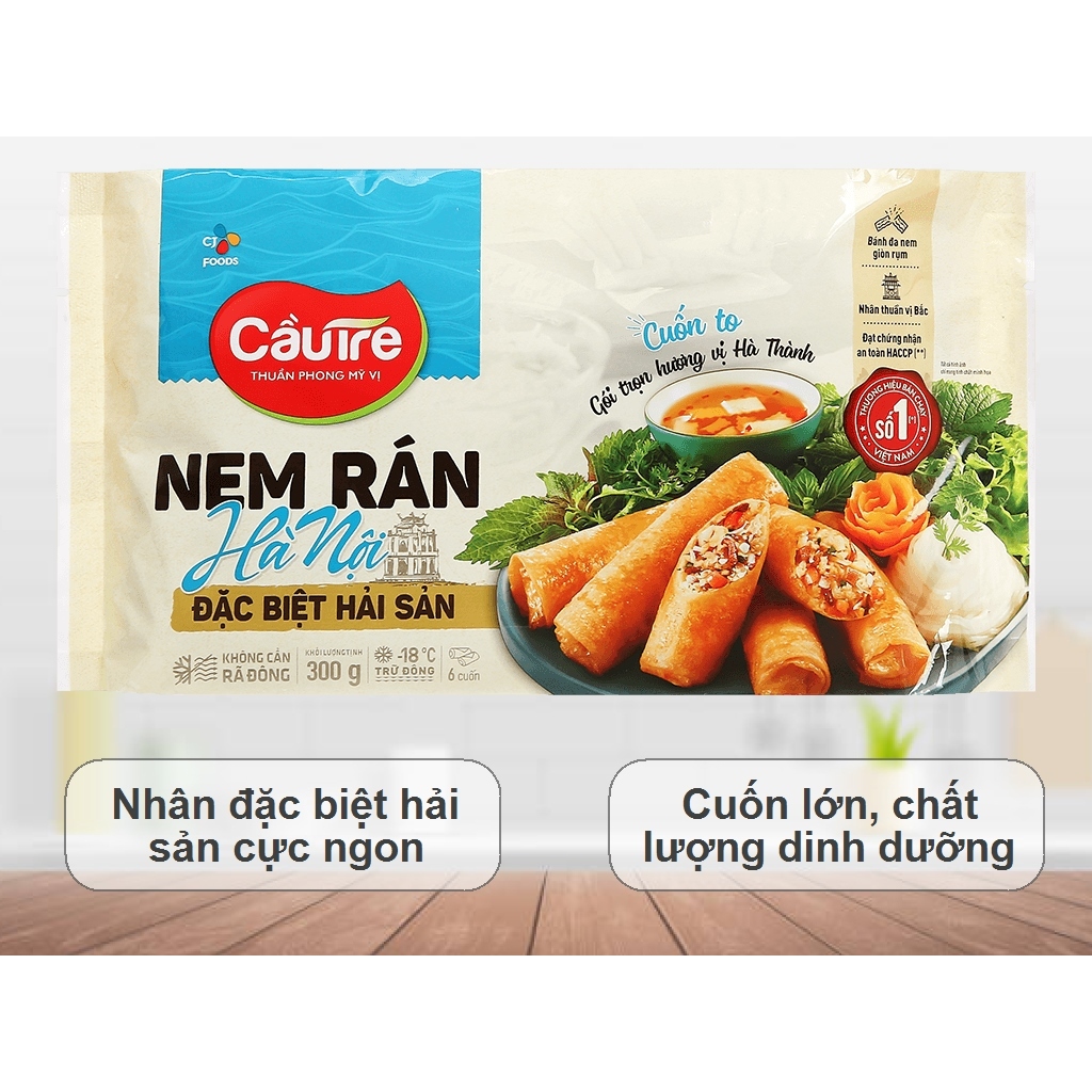 Nem rán Hà Nội hải sản đặc biệt Cầu Tre gói 300g [HN giao hoả tốc] - Ảnh 2