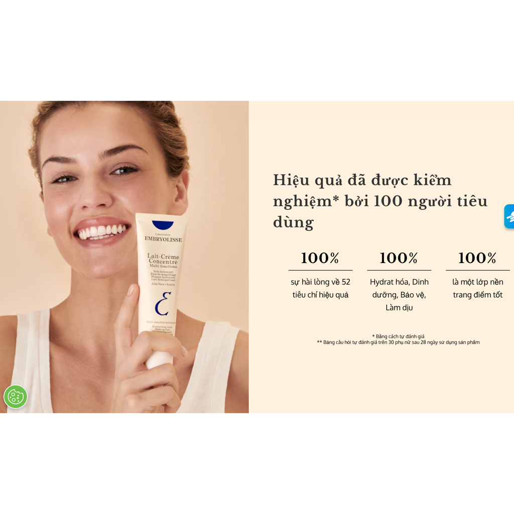 Bản Pháp có bill mẫu mới Sẵn Kem dưỡng ẩm Embryolisse Lait-Creme Concentre 30ml/75ml