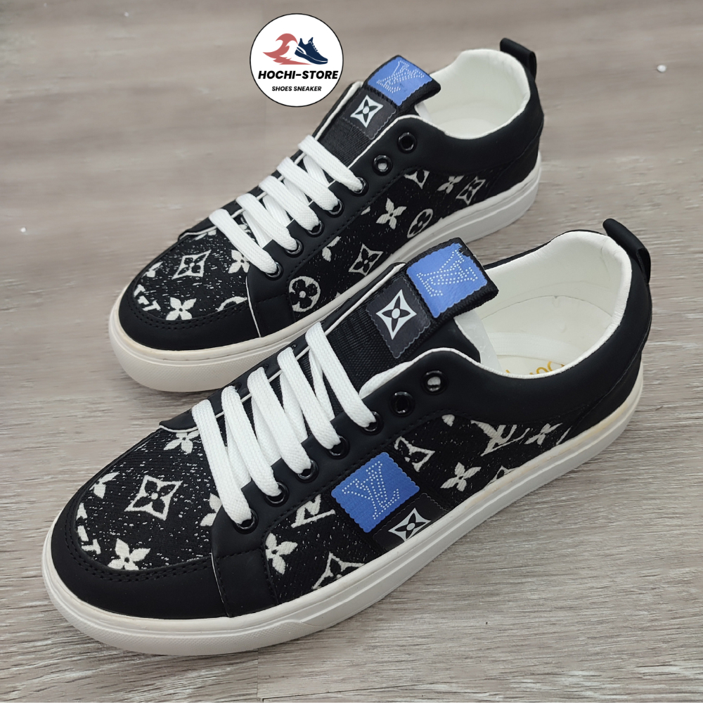 Giày Nam Lv.Giày sneaker thể thao họa tiết thêu chữ.Đế cao su hai lớp chuẩn đi êm chân.có gam màu dễ phối đồ full bilbox