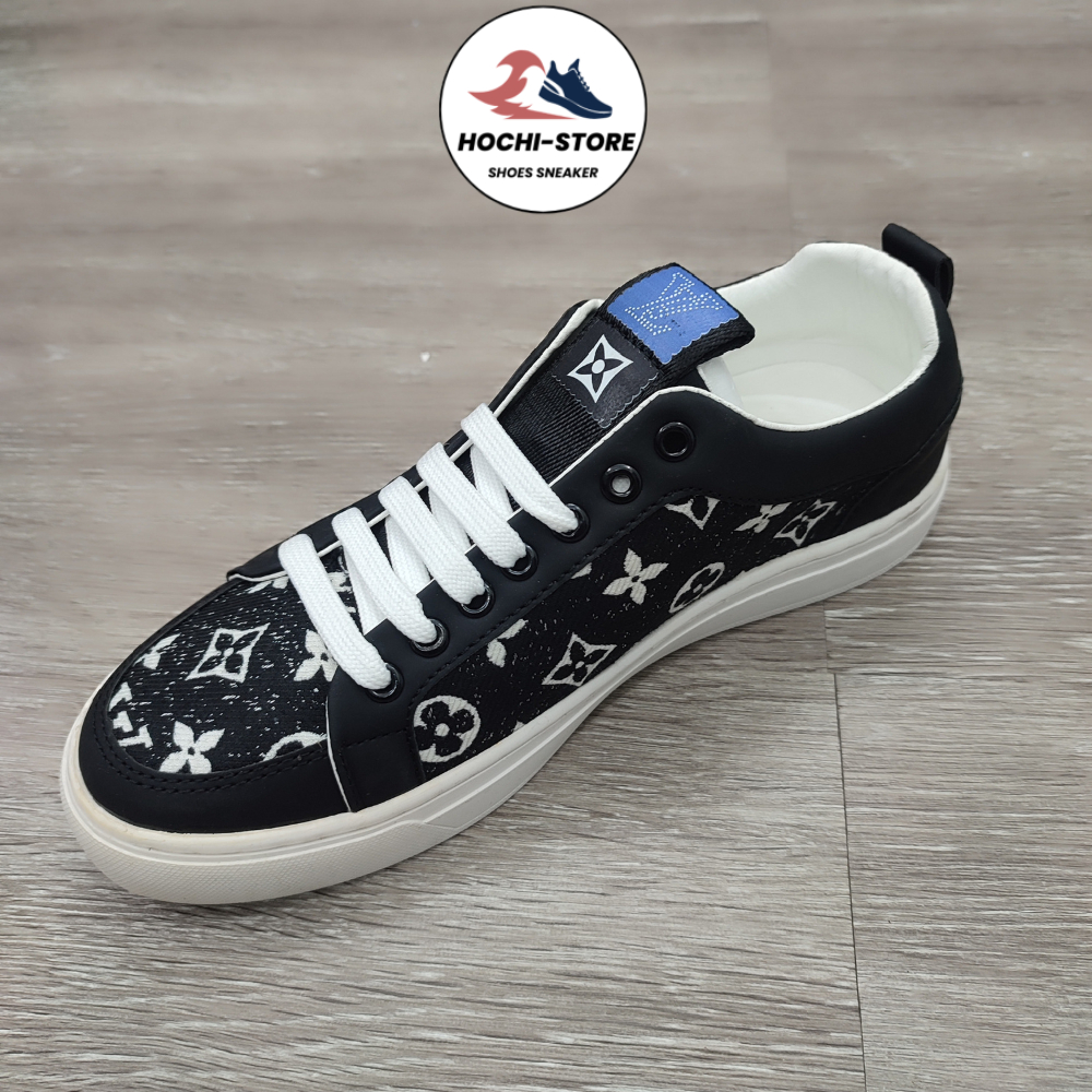 Giày Nam Lv.Giày sneaker thể thao họa tiết thêu chữ.Đế cao su hai lớp chuẩn đi êm chân.có gam màu dễ phối đồ full bilbox
