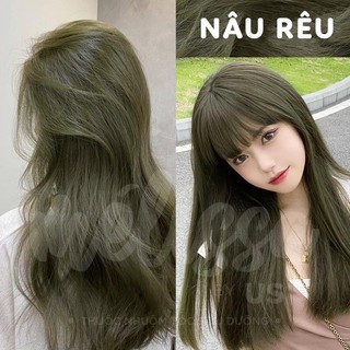  Thuốc nhuộm tóc tại nhà  màu nâu rêu rêu khói trầm kèm oxi và gang tay 