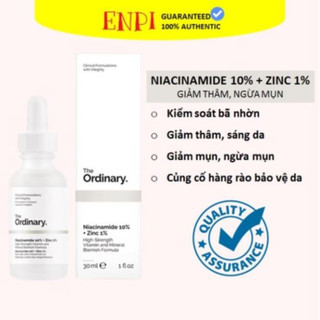 Tinh chất the ordinary niacinamide 10% + zinc 1% giảm mụn mờ thâm 30ml hhh