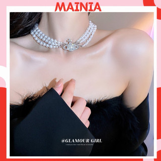 Dây Chuyền Vòng Cổ Địa Cầu Đính Đá Siêu Sang Chảnh Đi Tiệc Đám Cưới Sinh Nhật Mainia Shop