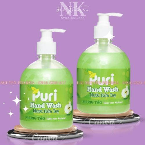 Nước rửa tay Puri / Whitelove / Hoa mai vàng hương táo chai 500ml