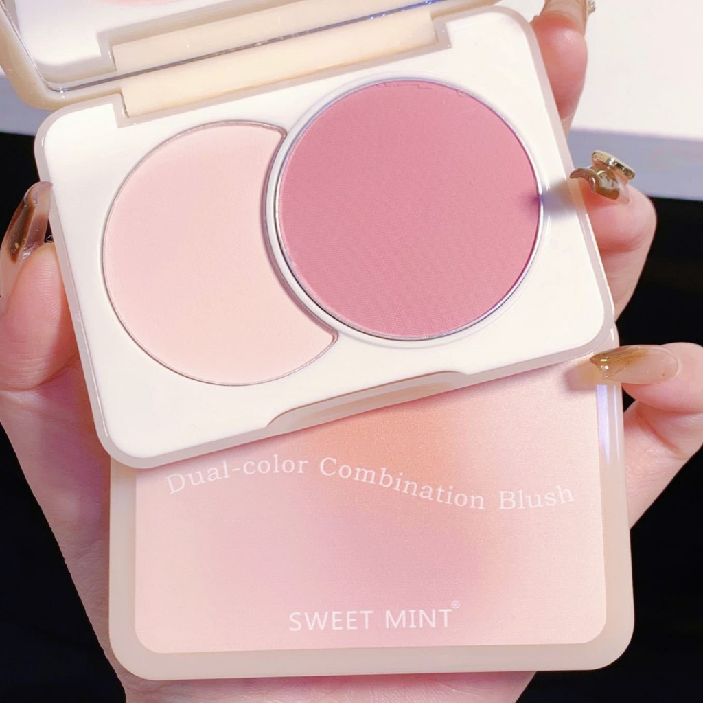 Phấn má 2 màu SWEET MINT Dual-color Combination Blush xinh xắn mịn mượt sweetmint SWMI18 SWMI37