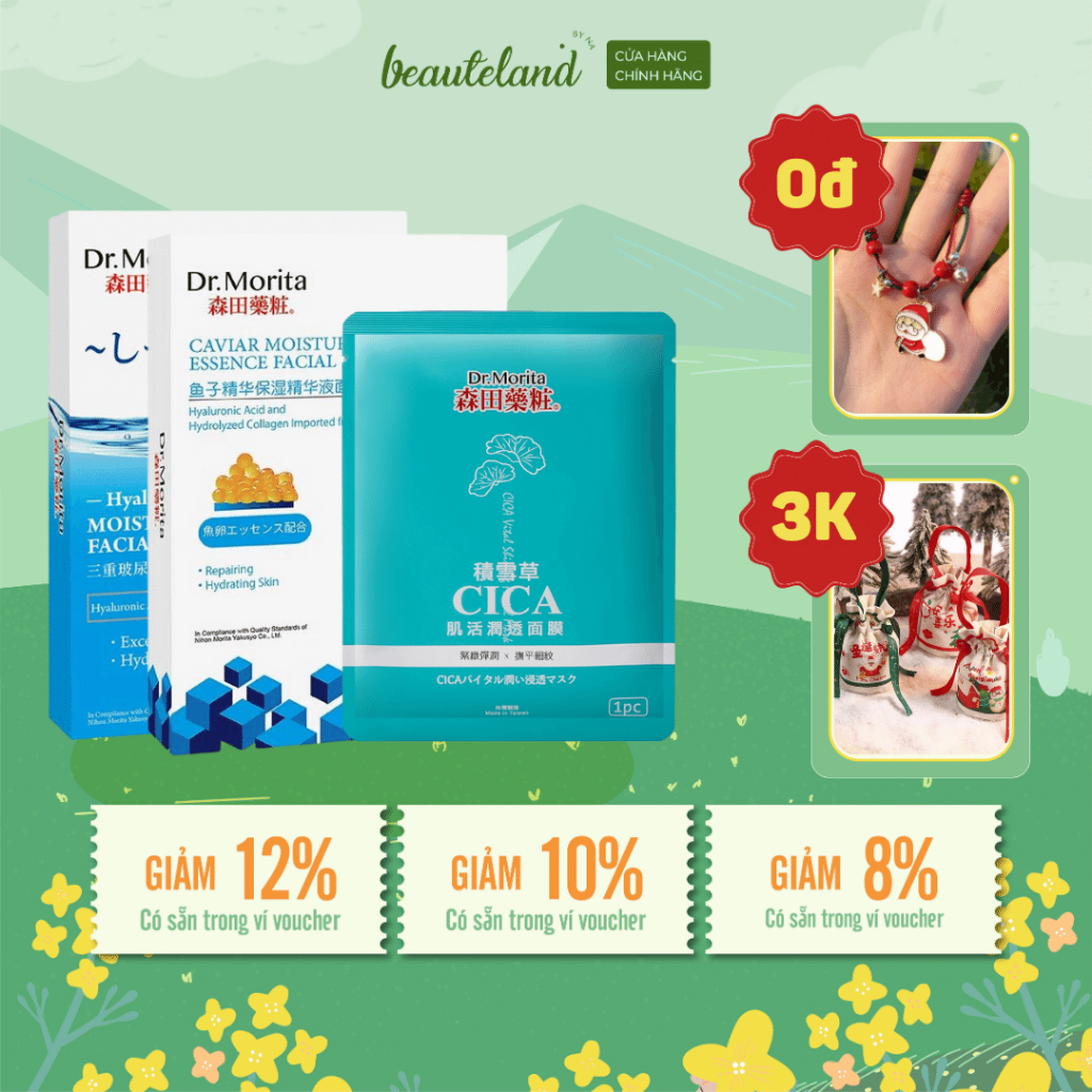 Mặt nạ Dr Morita Facial Mask - 1 hộp/8 miếng
