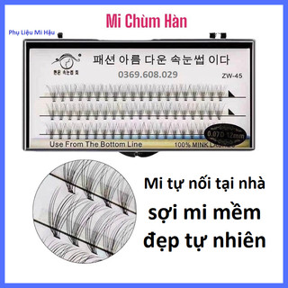 Mi chùm hàn quốc, mi chùm tự nối tại nhà, nối mi siêu nhẹ, mềm đẹp tự nhiên_mi tự dán_phụ liệu mi hậu