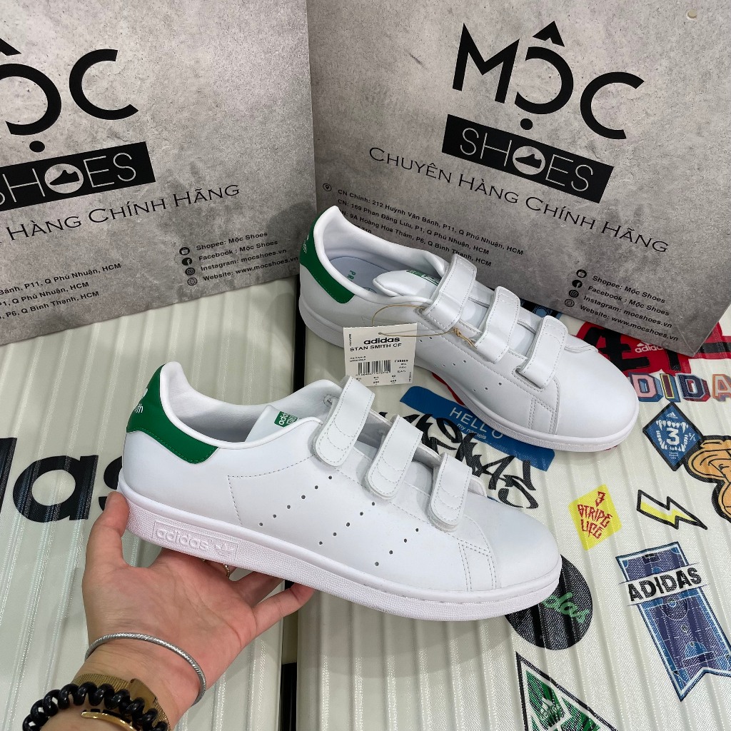 Chính Hãng - Giày Adidas Stansmith - White Green - ' Quai Dán ' - Code: FX5509