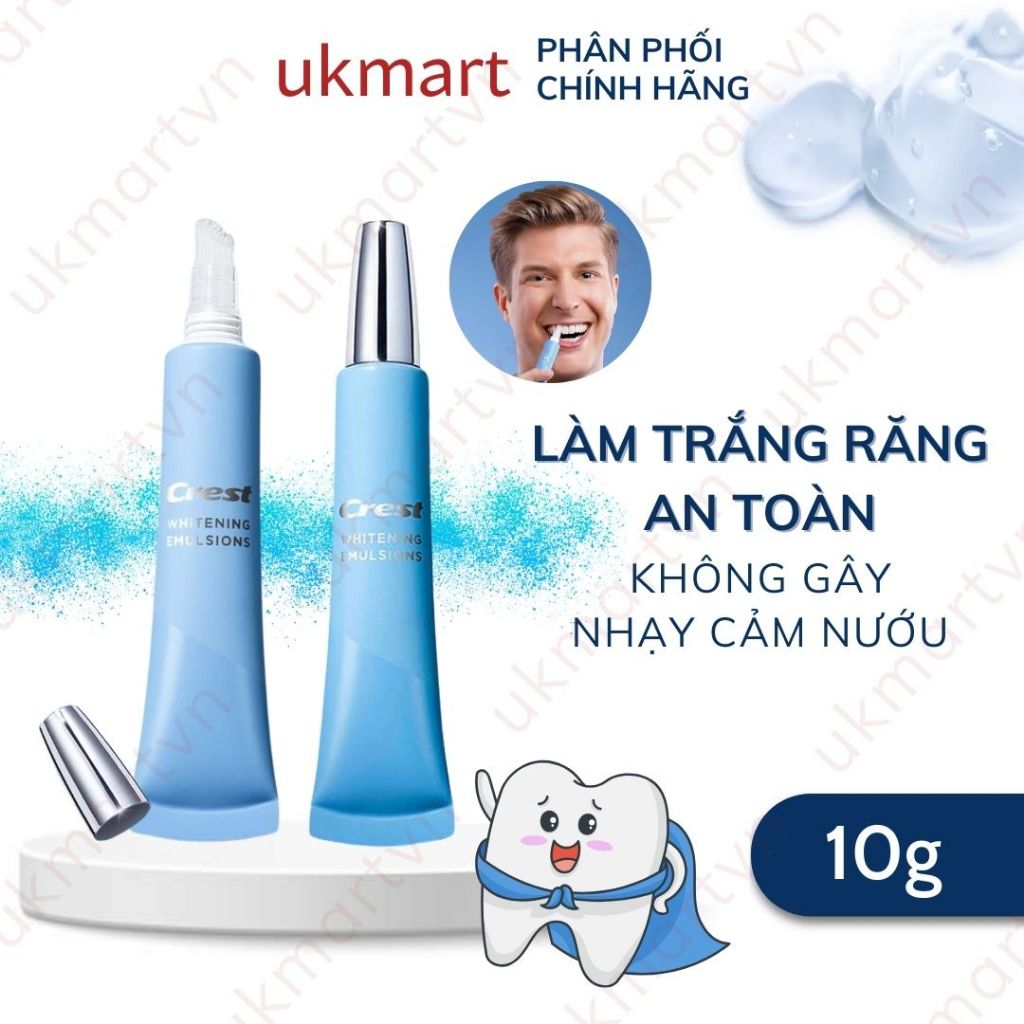 Gel làm trắng răng Crest Whitening Emulsions 1 Minute Apply & Go 10g