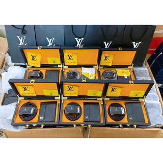 Set thắt lưng hộp gỗ fullbox + túi giấy