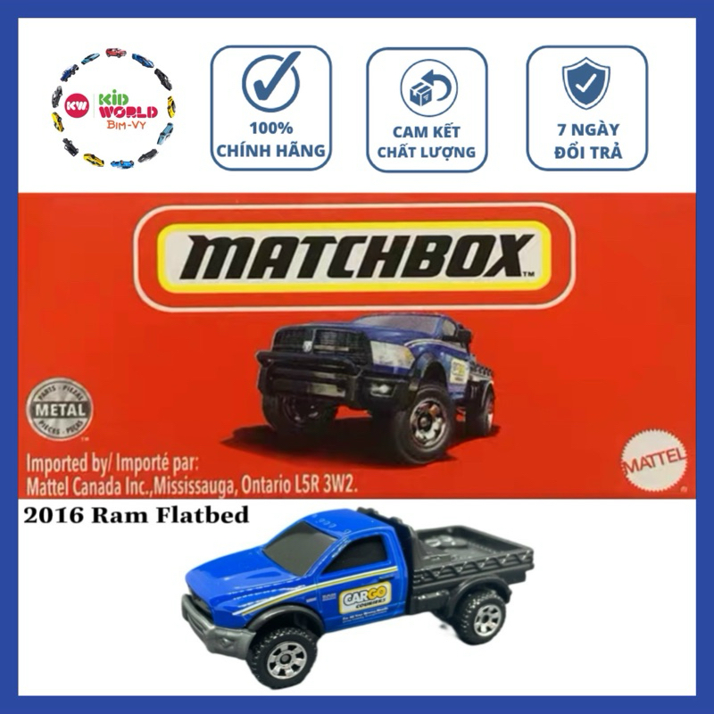Xe mô hình Matchbox Box 2016 Ram Flatbed 100/100.