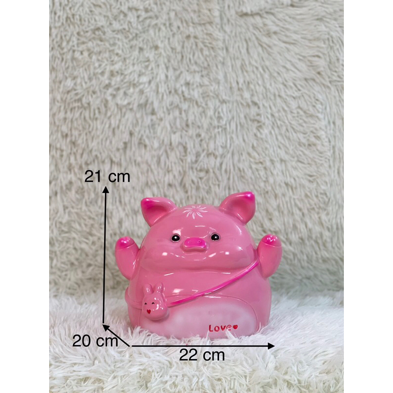 Heo Đất/ Lợn Đất - Heo Đeo Túi Thỏ- Heo Đất Tiết Kiệm - Decor