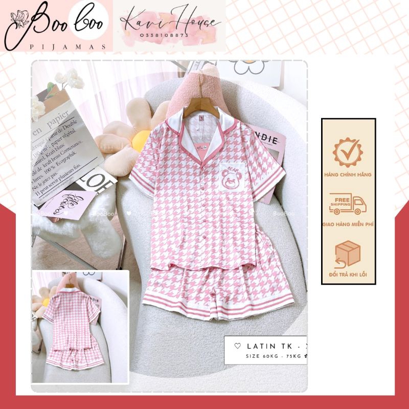 𝑲𝑨𝑽𝑰𝑯𝑶𝑼𝑺𝑬 🍀Đồ Mặc Nhà Pijama Đùi 𝑩𝒐𝒐 𝑩𝒐𝒐 Lụa Latin Freesize Hàng Thiết Kế