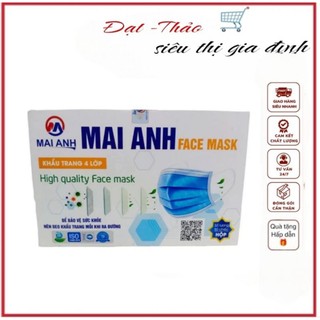 Hộp 50 chiếc khẩu trang y tế 4lớp mai anh face mask