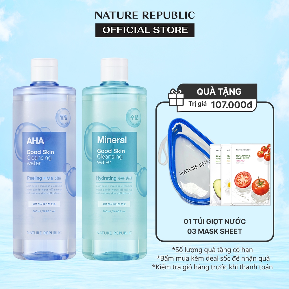 Combo 2 nước tẩy trang Nature Republic Good Skin Cleansing Water