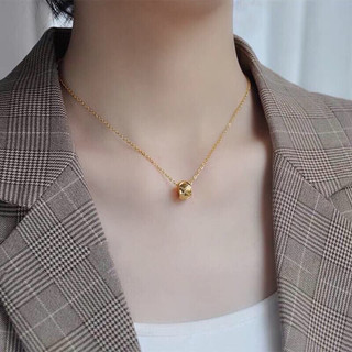 Dây chuyền titan không đen/ gỉ, vòng cổ nữ mặt vòng cắt giác, vòng cổ nữ chất titan bền màu