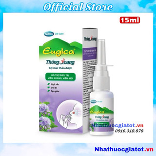 Xịt mũi thảo dược Thông xoang Eugica - Dịch chiết ngũ sắc hỗ trợ giảm sổ mũi, nghẹt mũi, dễ thở