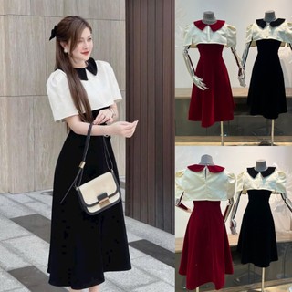 Sét bộ đầm 2 dây midi thiết kế phối áo choàng cổ sen Đầm đi tiệc sang trọng Bigsize Kim Ngân từ 50kg đến 100kg DX1