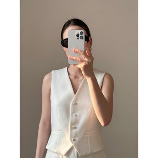 Áo Gile Trắng Cho Nữ Thanh Lịch, Áo Kiểu Sát Nách Cho Nữ Có 2 Màu Trắng, Đen