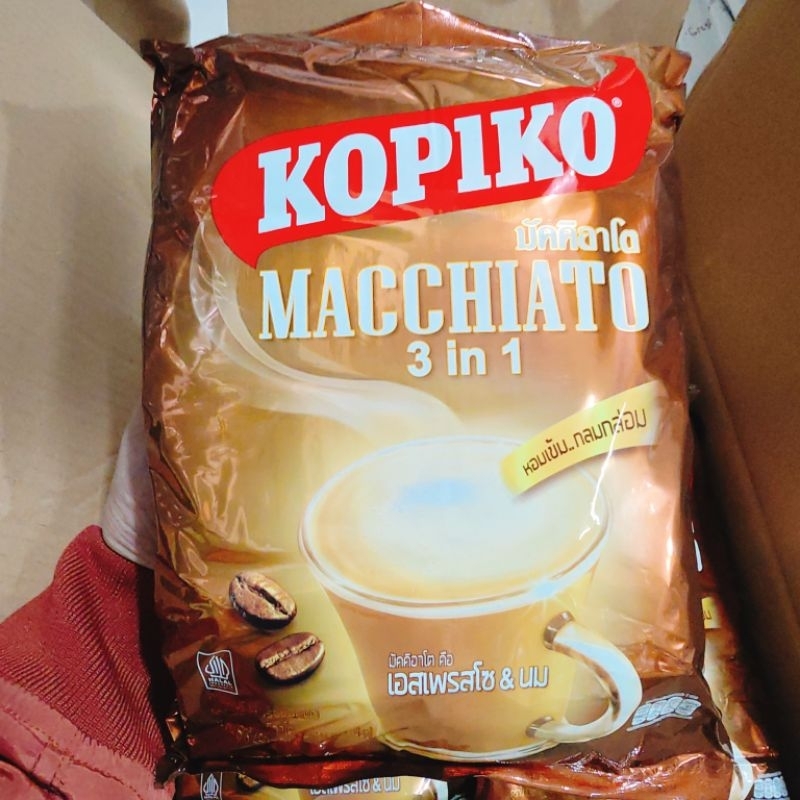 Cafe Hòa Tan Kopiko Macchiato gói lớn 480g (20 gói *24gr) Thái lan
