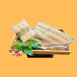 Đai Kỳ lưng, cây kỳ lưng, găng tay xơ mướp KB dùng cho phòng tắm, massage, tẩy da chết.