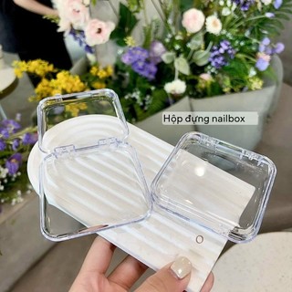 Hộp vuông trong suốt ,hộp đựng nail box, hộp đựng nail