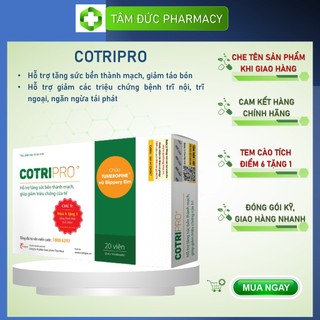 COTRIPRO [Hộp 20 viên] - Viên uống hỗ trợ trĩ nội, trĩ ngoại, tăng sức bền thành mạch [Cotri pro]