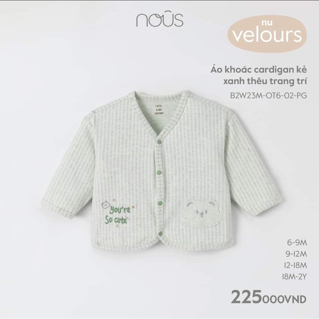 Áo khoác Nous vàng tai thỏ size 3 đến 24 tháng - Nu Choux siêu ấm - Nous Bình Dương - Bipbipstore