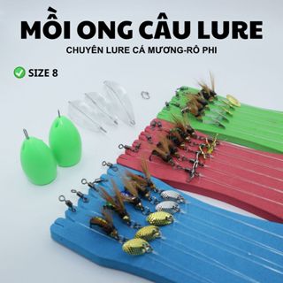5 Bộ Mồi Ong Câu Lure Cá Mương ,Rô phi, Thiểu,Ngão,... Buộc Sẵn Chỉ Việc Câu + Gửi 5 Hạt Ném Xa Allsize