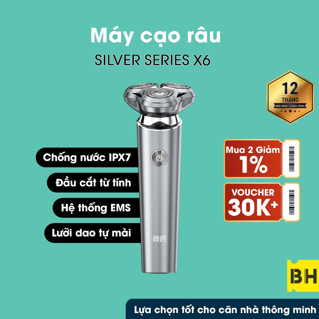 Máy Cạo Râu Nam Đa Năn Xiaomi X6 EMS Chống Thấm Nước IPX7 Động Cơ Tốc Độ Cao Khử Tiếng Ồn Sử Dụng Ướt Và Khô Cho Nam