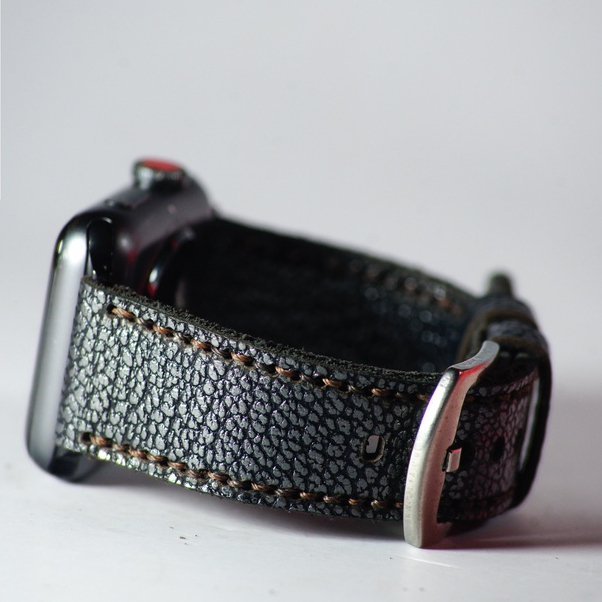 Dây Đồng Da Bò Thật Vân Cá Mập RAM Leather Classic 1956 Màu Đen Thép