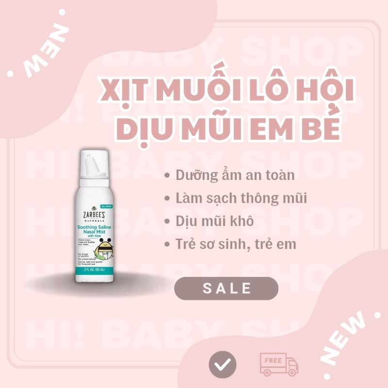 XỊT MUỐI LÀM DỊU MŨI ZARBEE S NATURALS - Hi Baby Tây Ninh