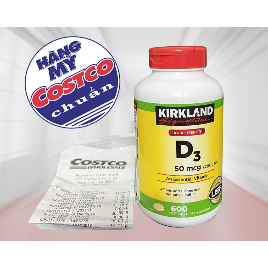 [HÀNG BAY TỪ MỸ] Vitamin D3 50mcg (2000IU)-Kirkland Mỹ