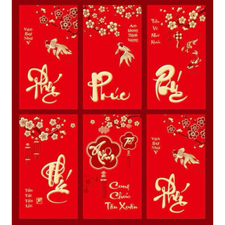 Combo 60 cái bao lì xì cao cấp 9*16cm - bao lì xì ngày lễ tết
