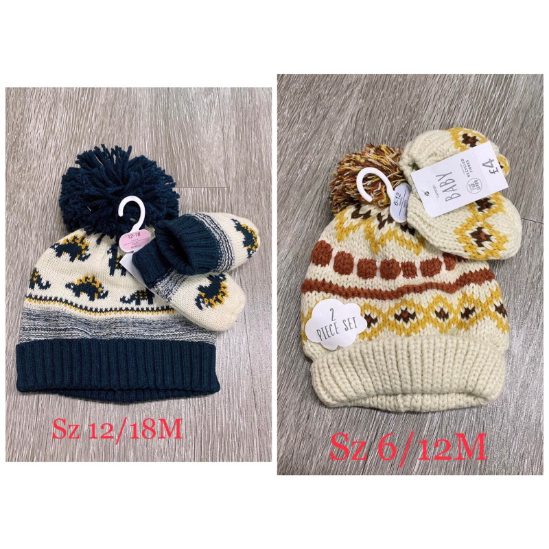 [Au.th]Set mũ+găng tay len George sz 6-18M