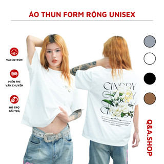 Áo Thun Nam Nữ Unisex Form Rộng Tay Lỡ Họa Tiết In Hình Hoa Phong Cách Năng Động BOXY TI-011