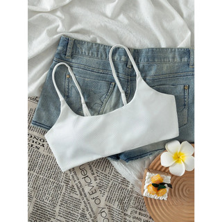 (CÓ SẴN) Áo bikini white solid có mút lót - KÈM ẢNH THẬT