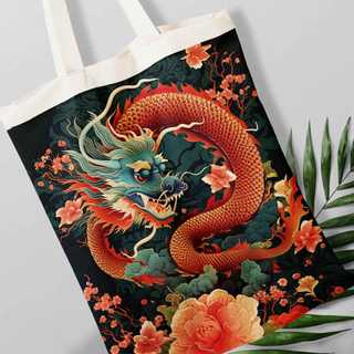 Túi canvas, túi vải bố in hình Rồng đỏ