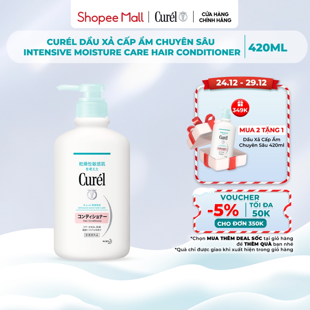 Dầu Xả Cấp Ẩm Chuyên Sâu Curel Intensive Moisture Care Hair Conditioner 420ml