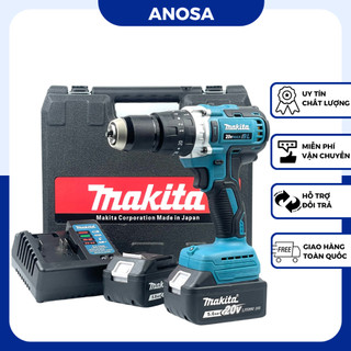 Máy khoan pin Makita 20v, khoan pin cầm tay 3 chức năng động cơ không chổi than