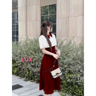 đầm nhung kèm khoác cotton lạnh QC