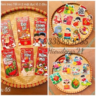 Sét 10 tag treo tết in 2 mặt đẹp, sắc nét