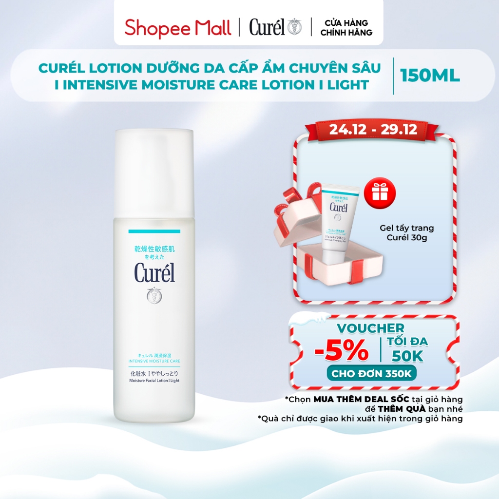 Dưỡng Ẩm Nhẹ - Lotion Dưỡng Da Cấp Ẩm Chuyên Sâu I Curel Intensive Moisture Care Lotion I Light 150ml