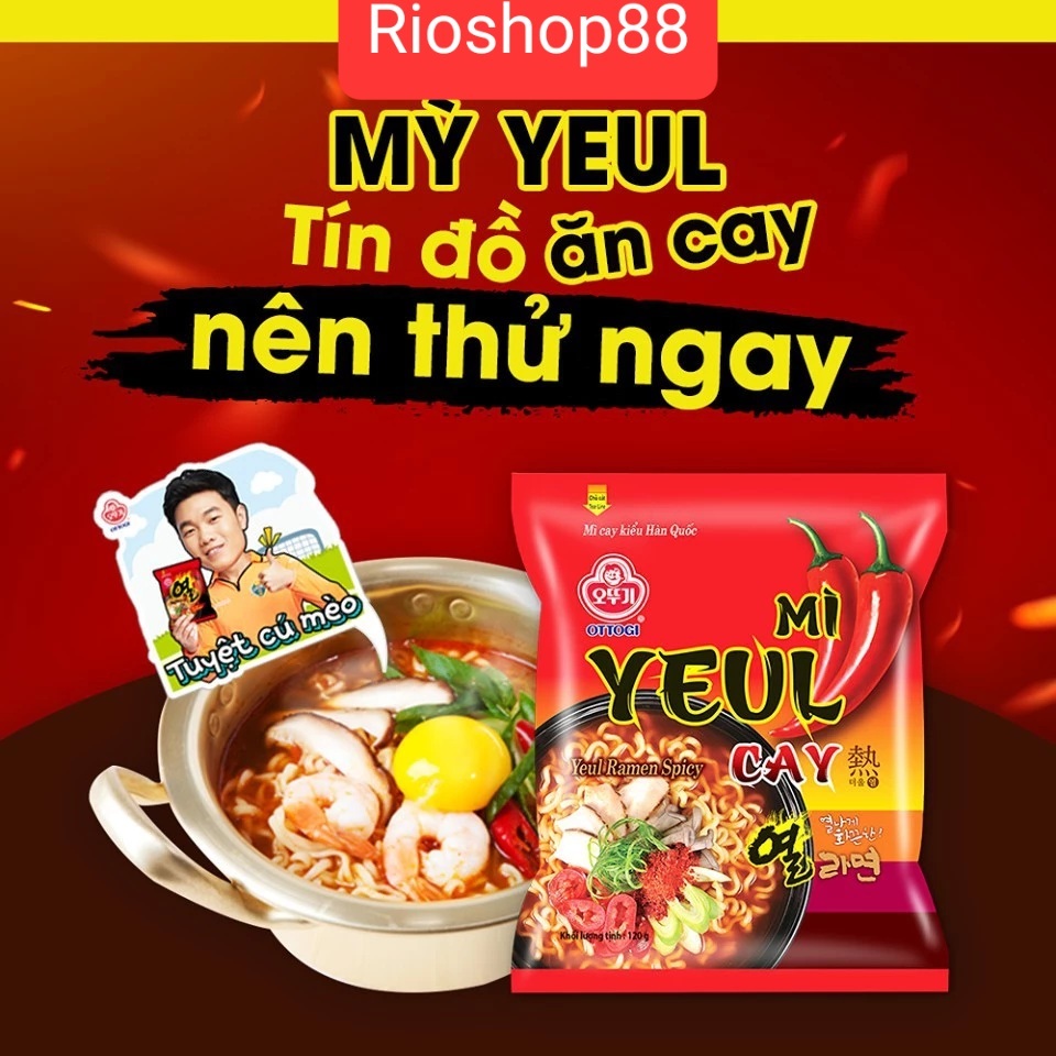 MÌ YEUL CAY HÀN QUỐC OTTOGI GÓI 120 G, mì rong biển Otoki, mì tương đen bắc kinh gói 135g