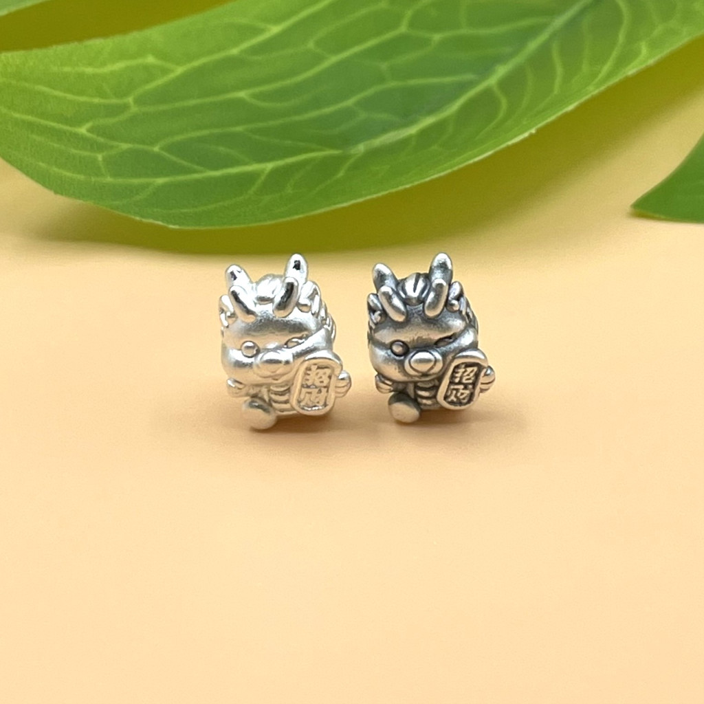 Cham nối rồng hoan hỷ bạc 999 - Charm Bạc 999 - Mã CB1205 CA1220
