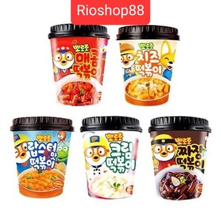 Bánh gạo Hàn Quốc Pororo đủ vị 115 g, bánh gạo tokbokki nhập khẩu vị tương đen, tokbooki vị kem, vị cay
